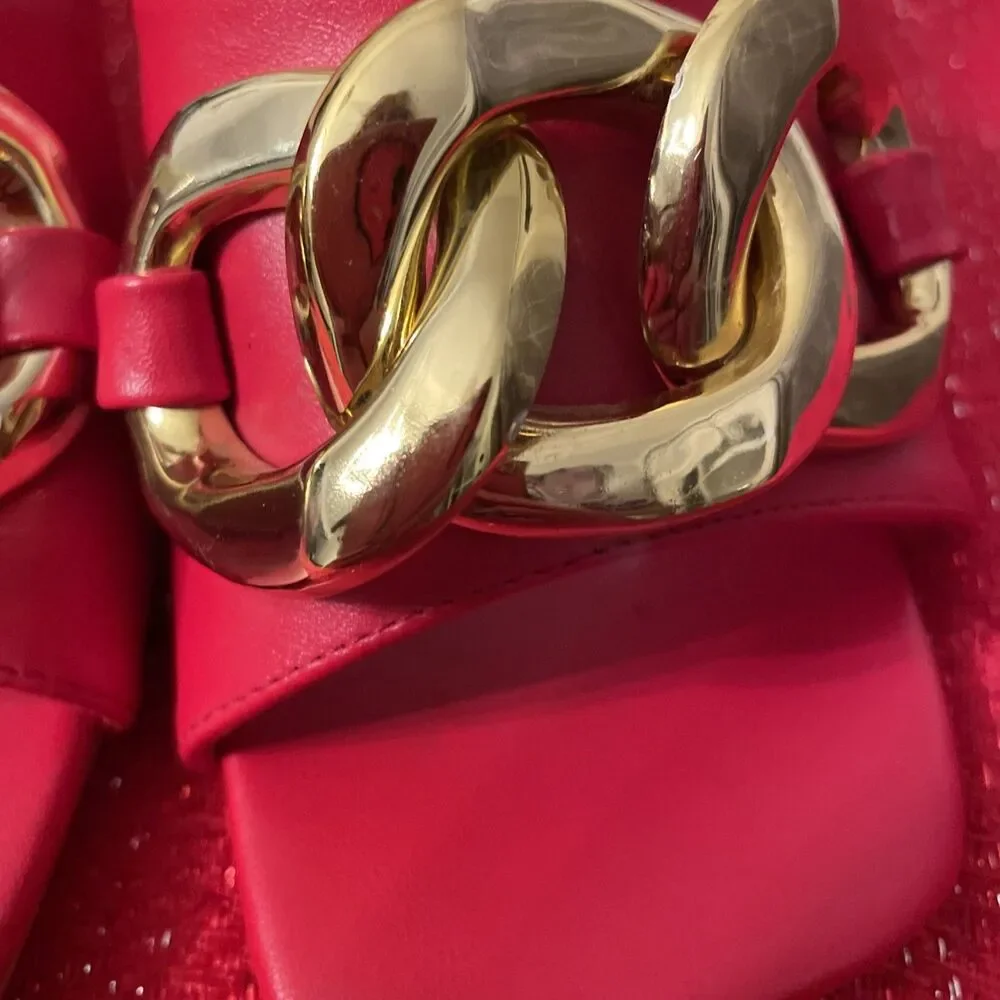 Bisou Bisou Michele Bohbot Red Mules 2.5